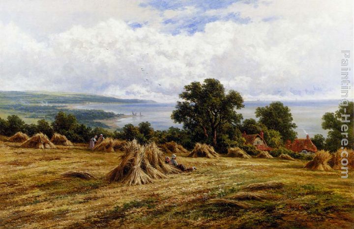 Harvesting By The Sea painting - Henry Hillier Parker Harvesting By The Sea art painting